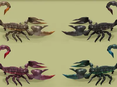SCORPION RIGGED ANIMATED 4 Low-poly 3D model