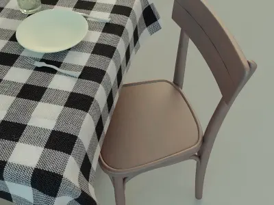 Table and Chairs Free 3D model order