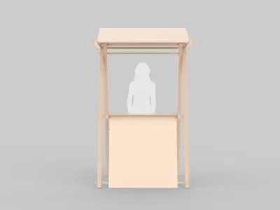 Vendor Display Stand Low-poly 3D model
