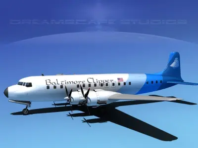 Douglas DC-7C Baltimore Clipper 3D model
