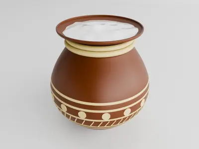 Clay Pot 3D Model Free low-poly 3D model