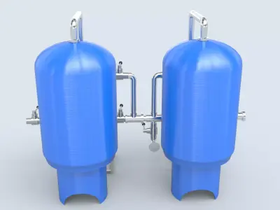Sand Carbon Filter For Water Treatment Low-poly 3D model