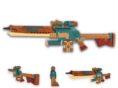 Toy Gun sci fi 001 Free 3D model