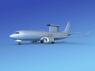 Boeing E-8 Posiedon AEWS USAF 3D model
