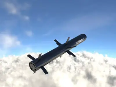 Omtas anti-tank missile Low-poly 3D model