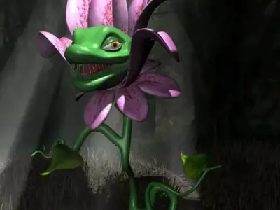 Carnivorous Plant Character RIGGED Low-poly 3D model