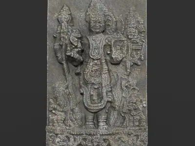 India Temple Wall modular Ultra HD 16K Texture - 221007 Low-poly 3D model