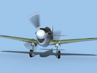 Curtiss P-40F Tomahawk V10 RAAF 3D model