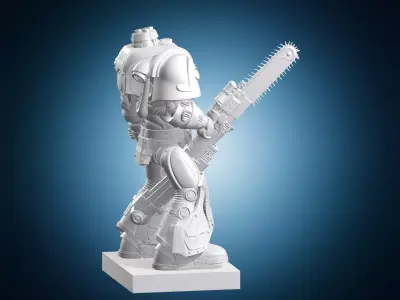 Space Marine Chainsaw Miniature 3D print model