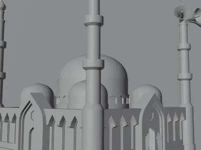 Masjid Nabawi 3d Model Free low-poly 3D model