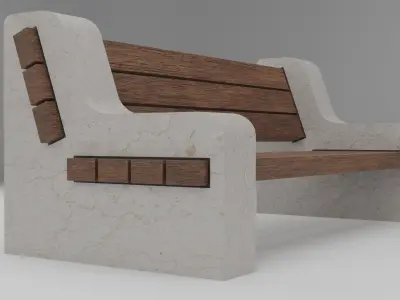 Park Bench Low-poly Low-poly 3D model