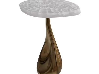 Stacklab Mura Sculptural Side Table in Glass and Bronze 3D model