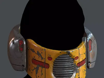 Gas mask helmet 3d model scifi Low-poly 3D model Low-poly 3D model