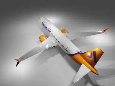 Akasa air Boeing 737 max 8 3d model Low-poly 3D model