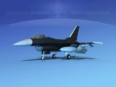 Gen Dyn F-16A Falcon V22 USAF 3D model