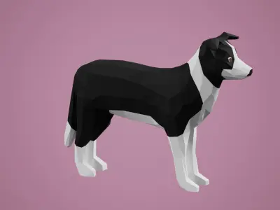 Stylized Dog Low-poly 3D model