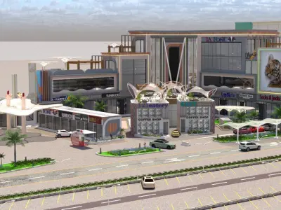 Commercial Warehouse and Retail Complex A32 DWG SketchUp 3D model