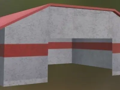 hangar3 shed with roof Free low-poly 3D model