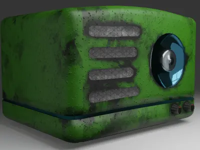 old radio Low-poly 3D model