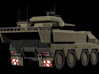 Mid Poly - Military Boxer Armored Vehicle Low-poly 3D model