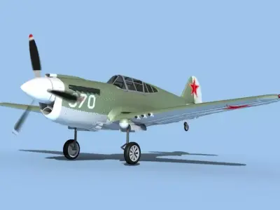 Curtiss P-40F Tomahawk V16 Soviet Union 3D model