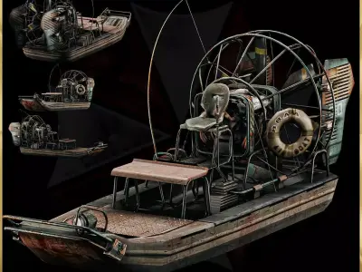 Resident Evil 5 Boat - 3D ASSET - Game Ready - 3D Art Low-poly 3D model