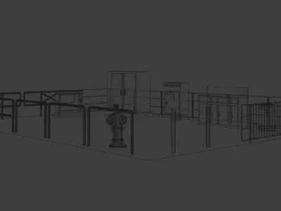 Hong Kong City street environment items 3D models Bundle Part 1 Low-poly 3D model