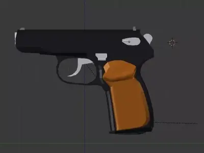 Makarov LowPoly gun Free 3D model