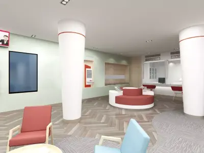 Bank Office Branch 3D model