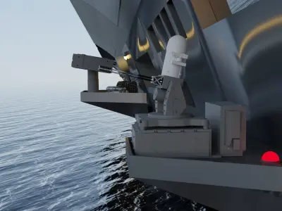 Phalanx rocket launcher Low-poly 3D model