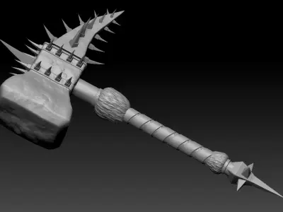 High-poly model Hammer thor 3D model