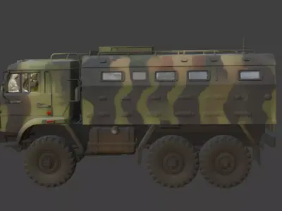 Damaged Military Truck 3D Model 3D model