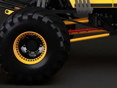 Monster Truck School Bus wheel 3D model