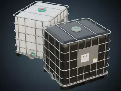 Water Container 1A Low-poly 3D model