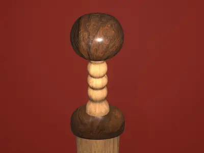 Roman Wooden Gladius Low-poly 3D model