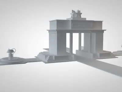 GHANA BLACK STAR SQUARE Low-poly 3D model