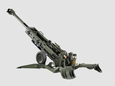 Lowpoly M777 Lightweight Towed Howitzer Low-poly 3D model