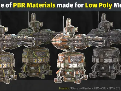 10 Camouflage Smart Material - 2Type of Battle Mech Low-poly 3D model