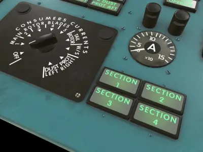 Mi-8MT Mi-17MT Left Overhead Panels Board English 2 Low-poly 3D model