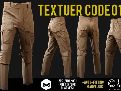 UF PRO Gen 2 Combat pants TACTICAL with 40 textuer Low-poly 3D model