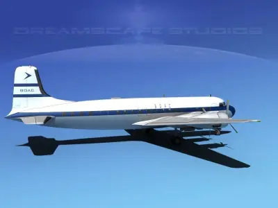 Douglas DC-7B BOAC 3D model
