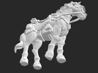 Horse with saddle 4 3D model