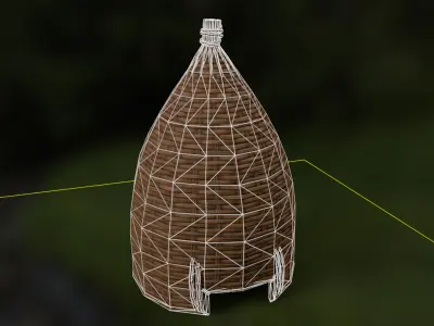 Wicker Beehive Low-poly 3D model