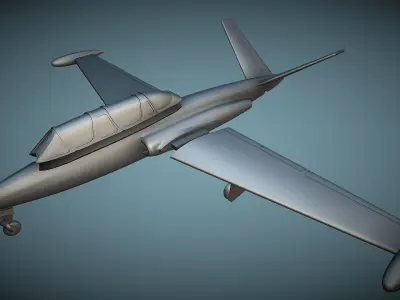 Fouga CM-170 Magister - 3D Printable Model 3D print model