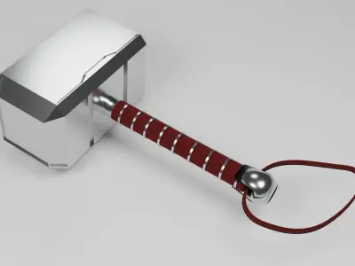 Thor Mjolnir for free Free low-poly 3D model