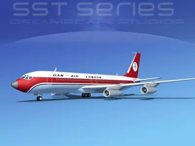 Boeing 707-320 SS Dan Air London 3D model