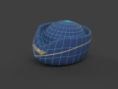 Stewardess hat Low-poly 3D model