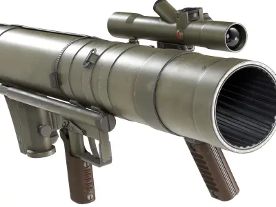 PBR Carl Gustaf M2  Recoilless Rifle Low-poly 3D model