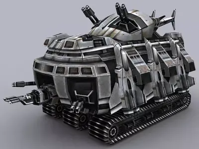 Sci-fi Tank AC7 machine Low-poly 3D model