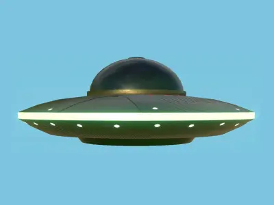 Spaceship UFO B2 - Black - Alien SciFi Vehicle Low-poly 3D model